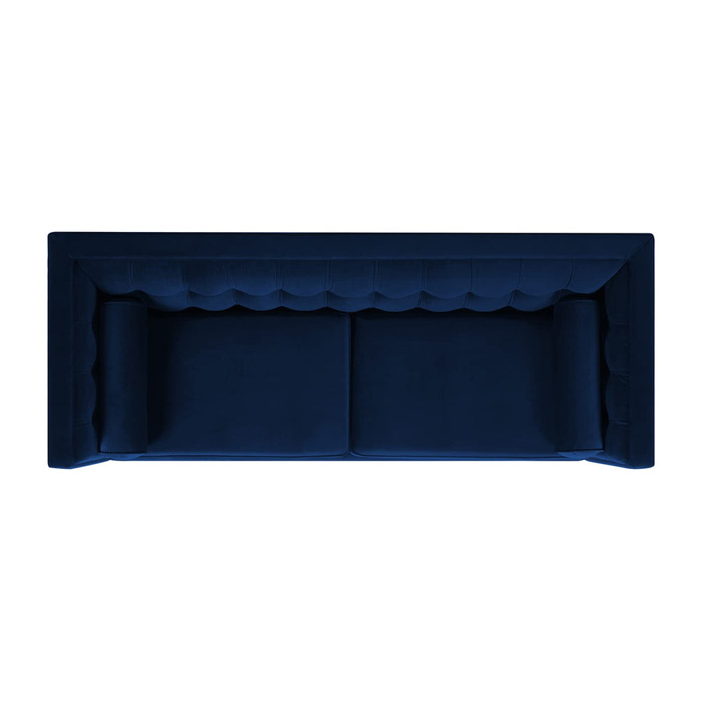 84" Navy Blue Velvet Tufted Sofa M32374