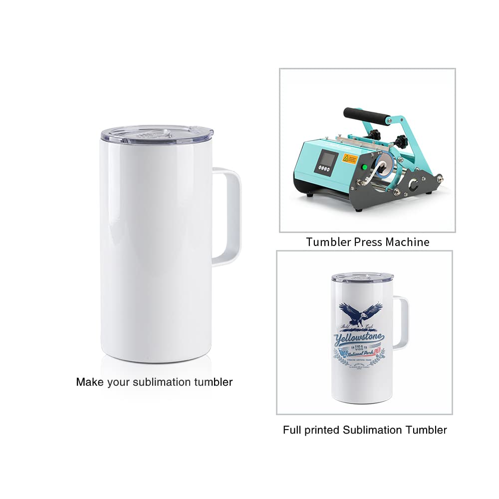 4 Pack 20 OZ Sublimation Tumblers with Printable Handle L310974