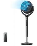 9 in. Adjustable Pedestal Floor Fan with Remote S907