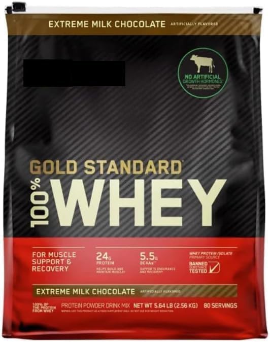 100% Whey Protein Powder, Extreme Milk Chocolate, 5.64 lb W571794