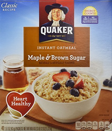 Instant Oatmeal Maple Brown Sugar 40 Count 3 Pack S5001