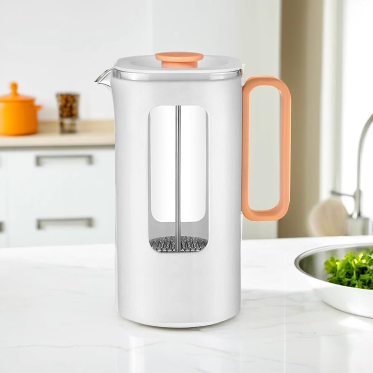 French Press Coffee Maker with Plastic Handle, Double Wall Insulation & Stainless Steel Filter G557