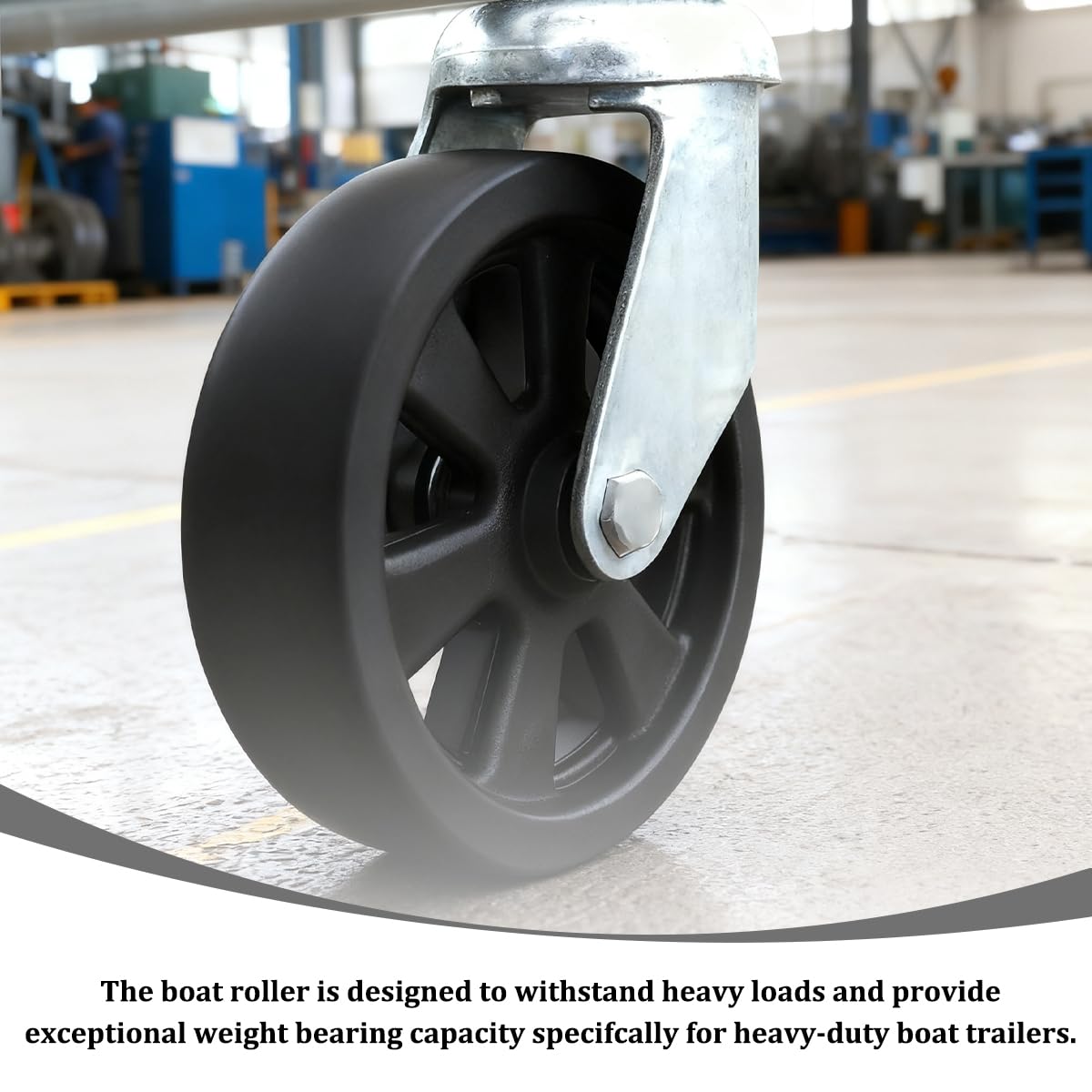 8 Inch Nylon Trailer Jack Caster Wheel with Bolt and Nut T766485