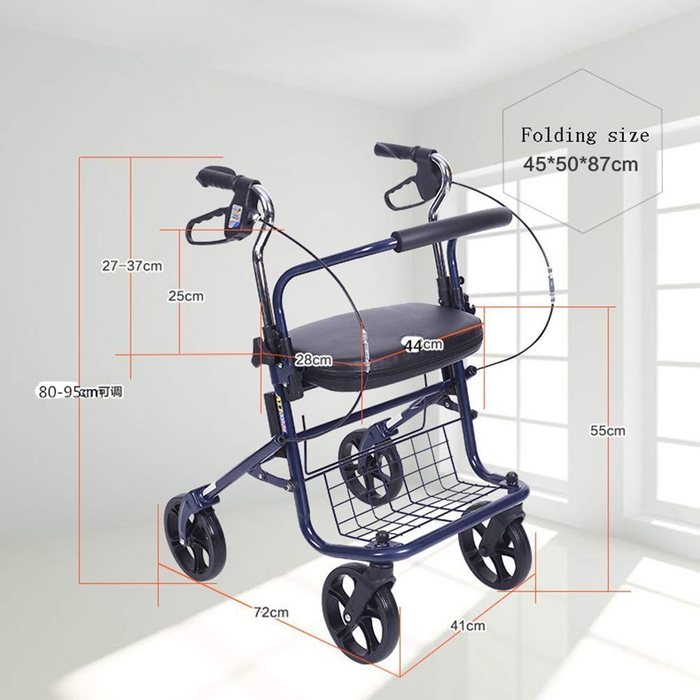 Folding 4 Wheel Rollator Walker with Seat Bag X623957