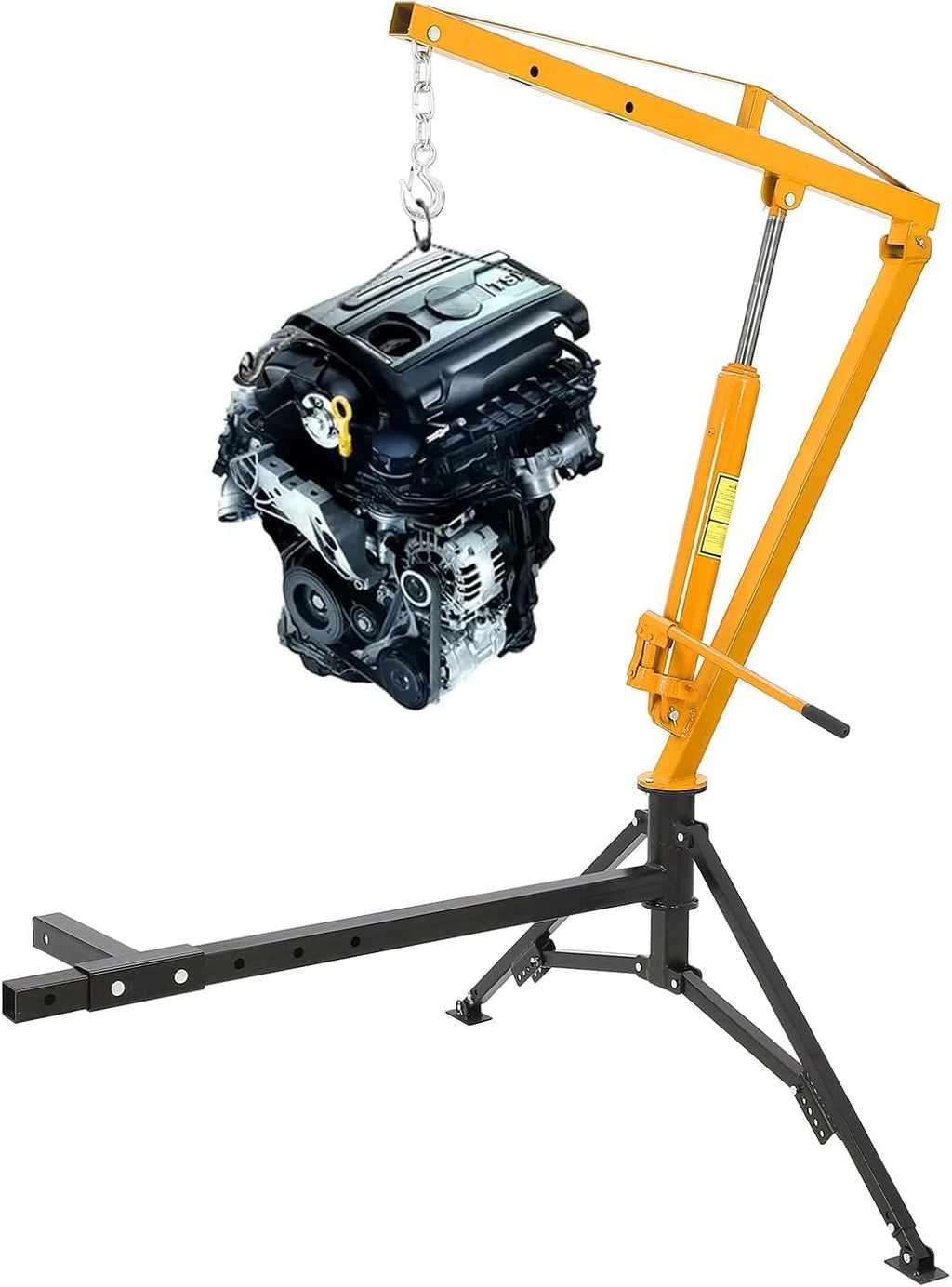 Hydraulic Receiver Hitch Crane 1000LBS Capacity 360° Swivel 3 Adjustable Settings Y851