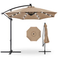 10ft Solar LED Offset Cantilever Patio Umbrella O1584