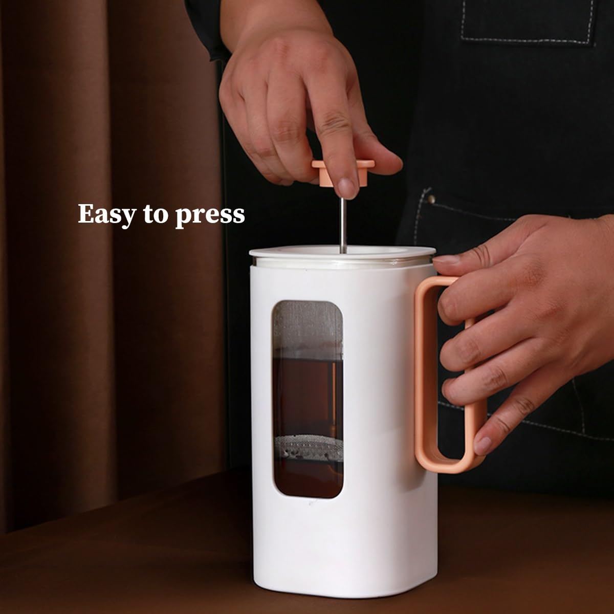 French Press Coffee Maker with Plastic Handle, Double Wall Insulation & Stainless Steel Filter G557