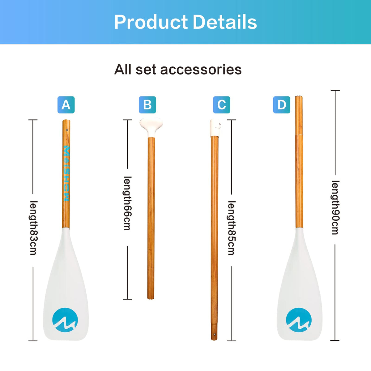 Adjustable 4-Piece Floating Aluminum SUP Paddle Q62023