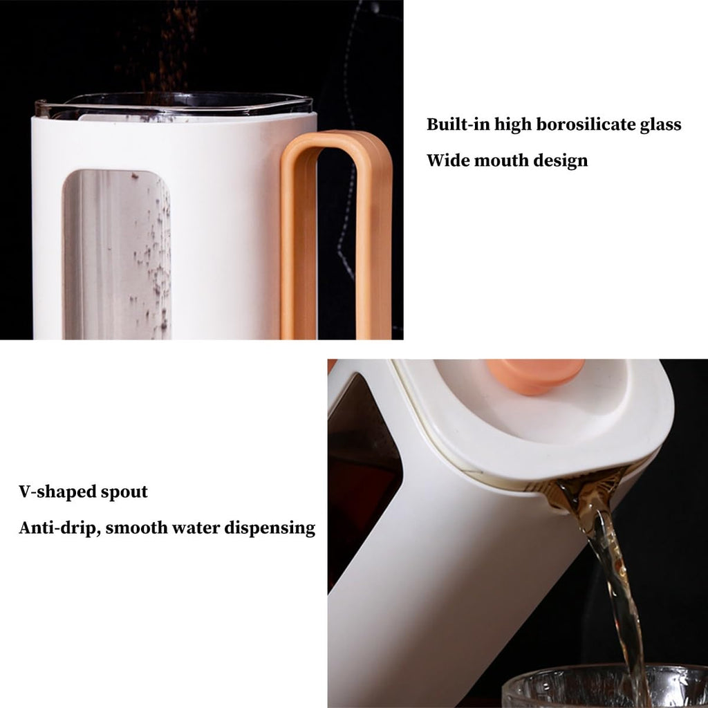 French Press Coffee Maker with Plastic Handle, Double Wall Insulation & Stainless Steel Filter G557