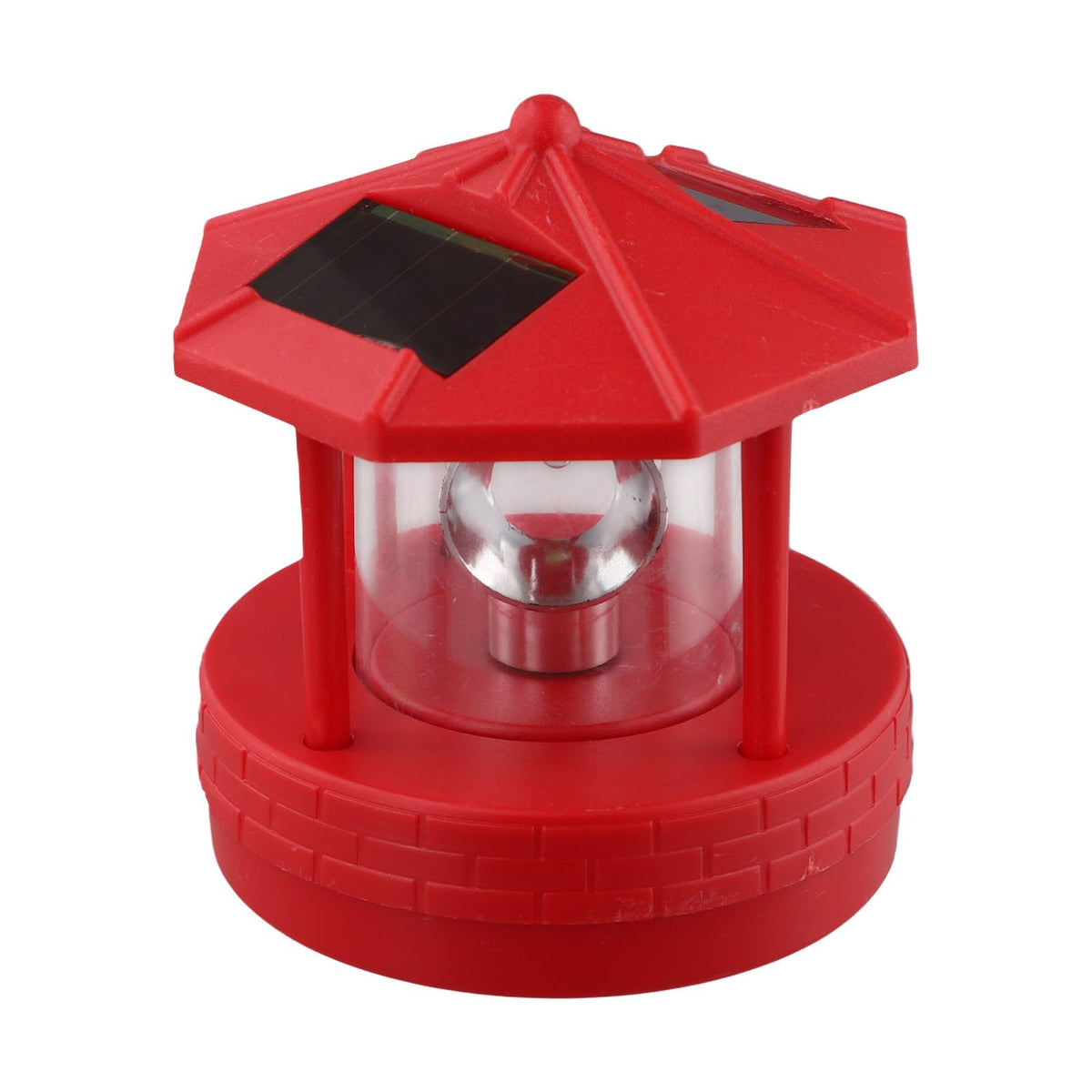 Rotating Solar Lighthouse Light Outdoor Garden Lawn Lamp with 2 Panels Y619