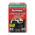 42 Gallon 120 Pack Black Heavy Duty Contractor Bags R7829