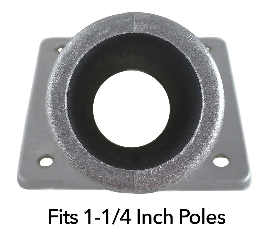 Aluminum Flag Pole Bracket Fits 1.25'' Poles Gray J856