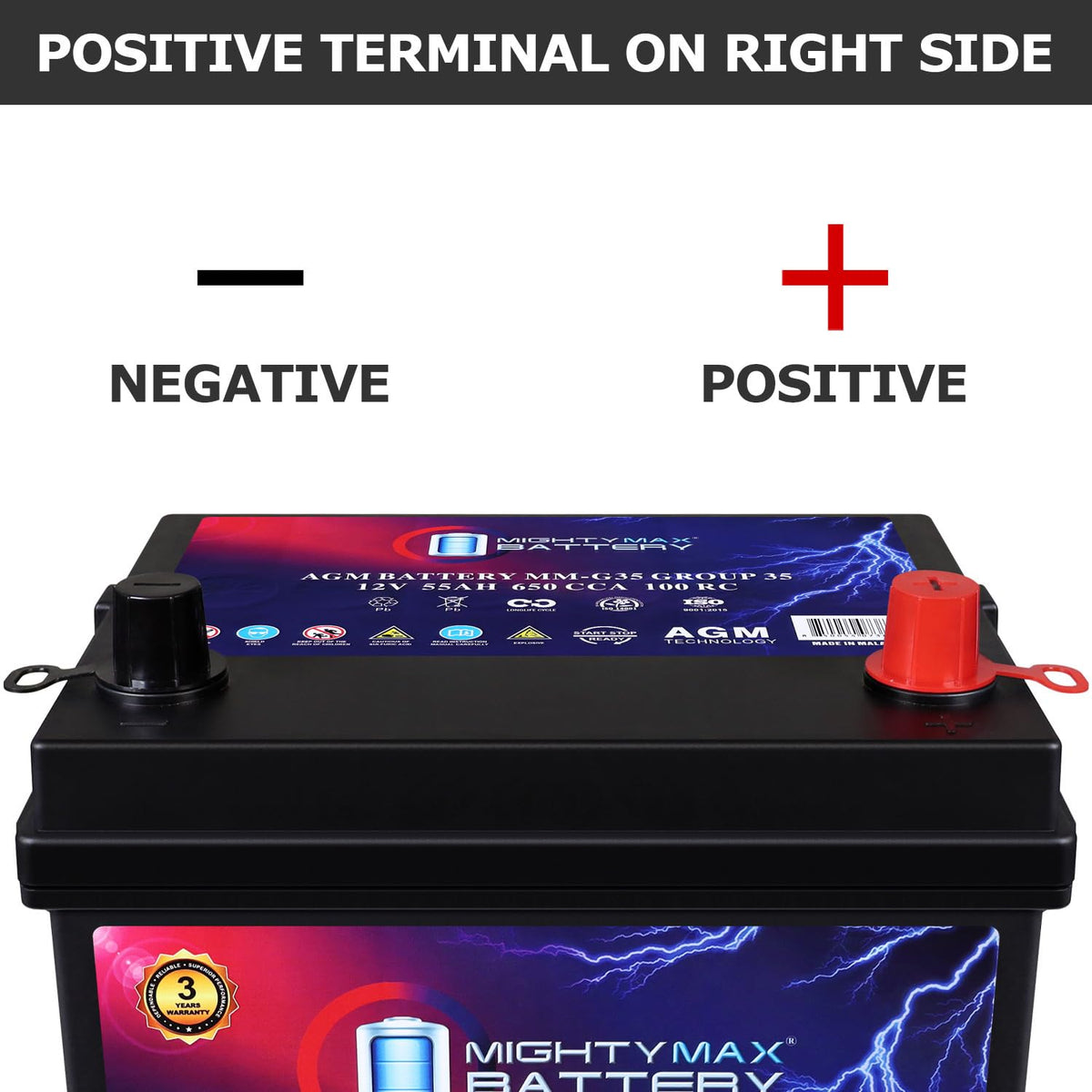12V 55Ah AGM Replacement Battery L968581