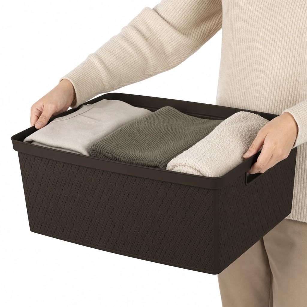 Brown 4 Drawer Plastic Storage Drawers M9647