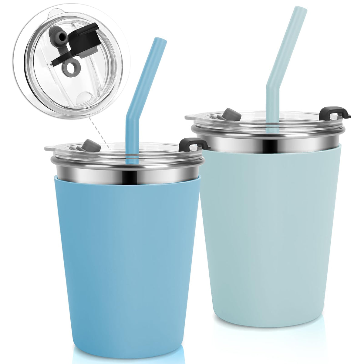 Stainless Steel Kids Cups with Lids, 12oz Spill Proof, 2 Pack H536157