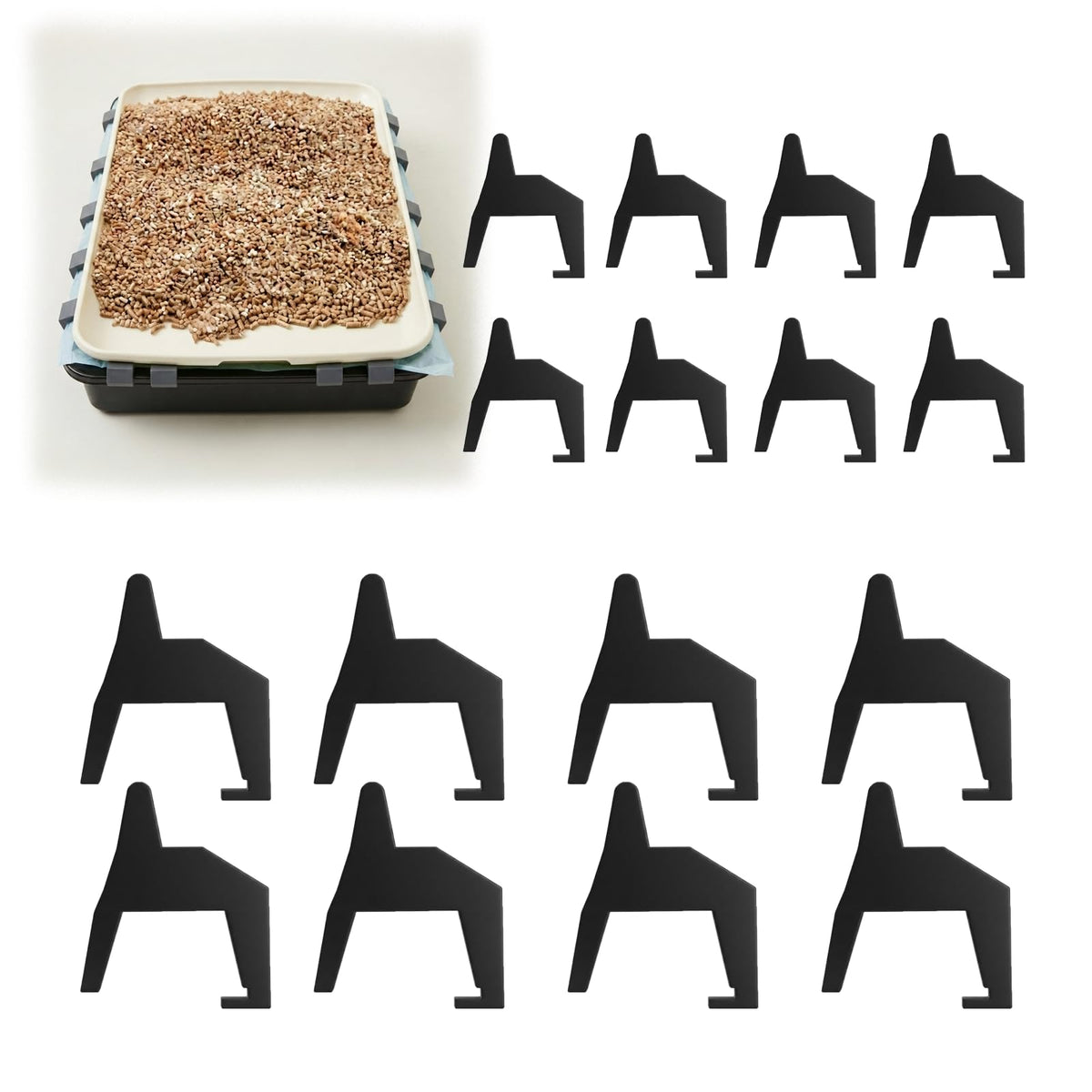 Litter Box Adapter Support Frame Positioning Base, 8 Pairs Q42948