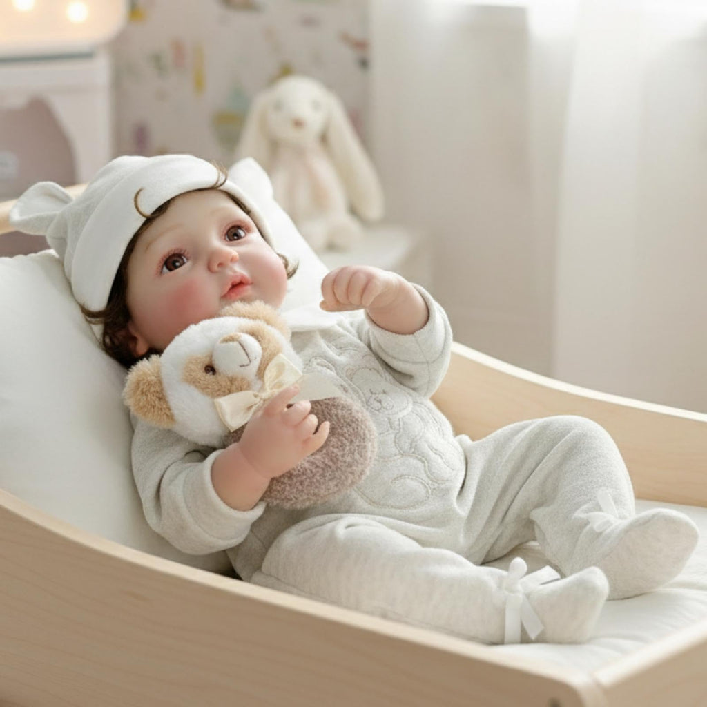 20-Inch Realistic Reborn Baby Doll with Hand-Rooted Hair F377855