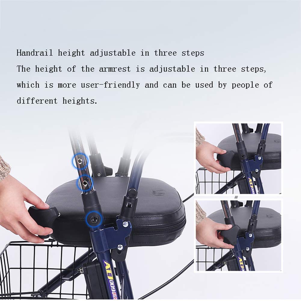 Folding 4 Wheel Rollator Walker with Seat Bag X623957