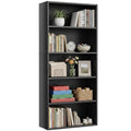 Black 5 Tier Bookshelf with Adjustable Shelves C70794