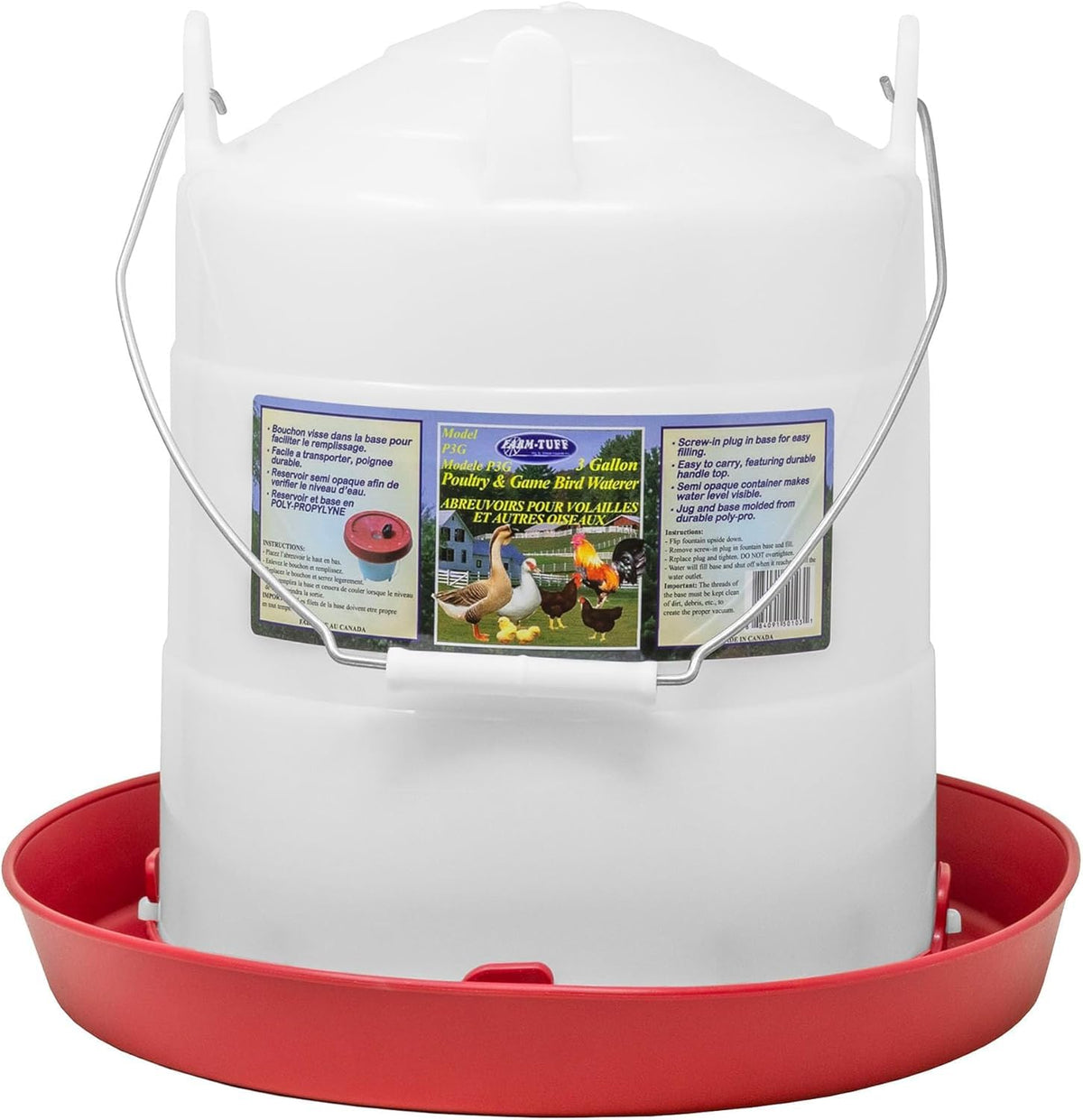 3 Gallon Plastic Poultry Waterer A83427