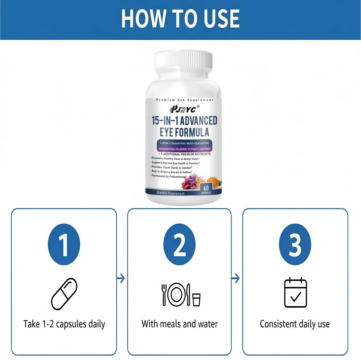 15 in 1 Eye Formula with Lutein 120 Capsules F1750