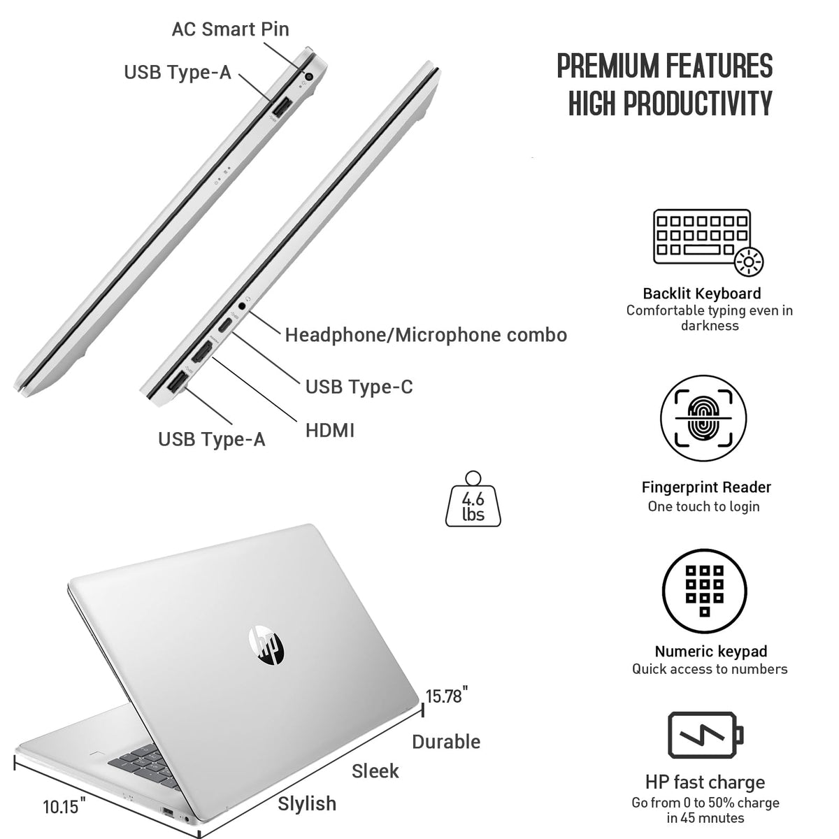 17.3” Touchscreen Laptop, Intel 10-Core i7, 16GB RAM 512GB SSD A124