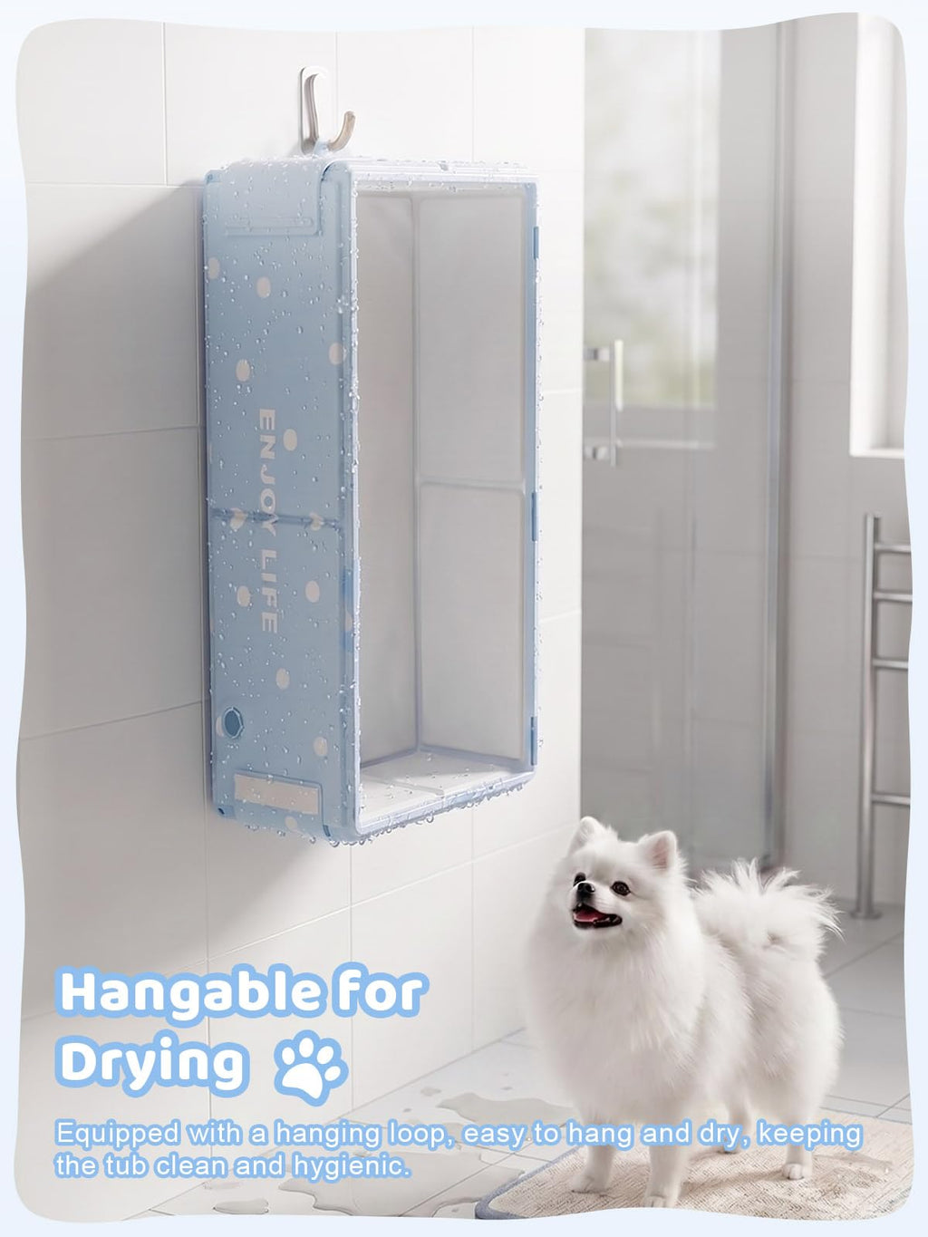 Collapsible Dog Bath Tub with Side Drain Outlet S7509