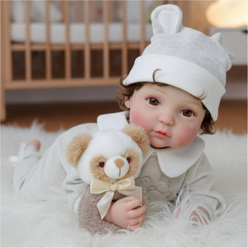 20-Inch Realistic Reborn Baby Doll with Hand-Rooted Hair F377855