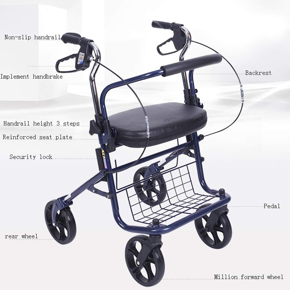 Folding 4 Wheel Rollator Walker with Seat Bag X623957