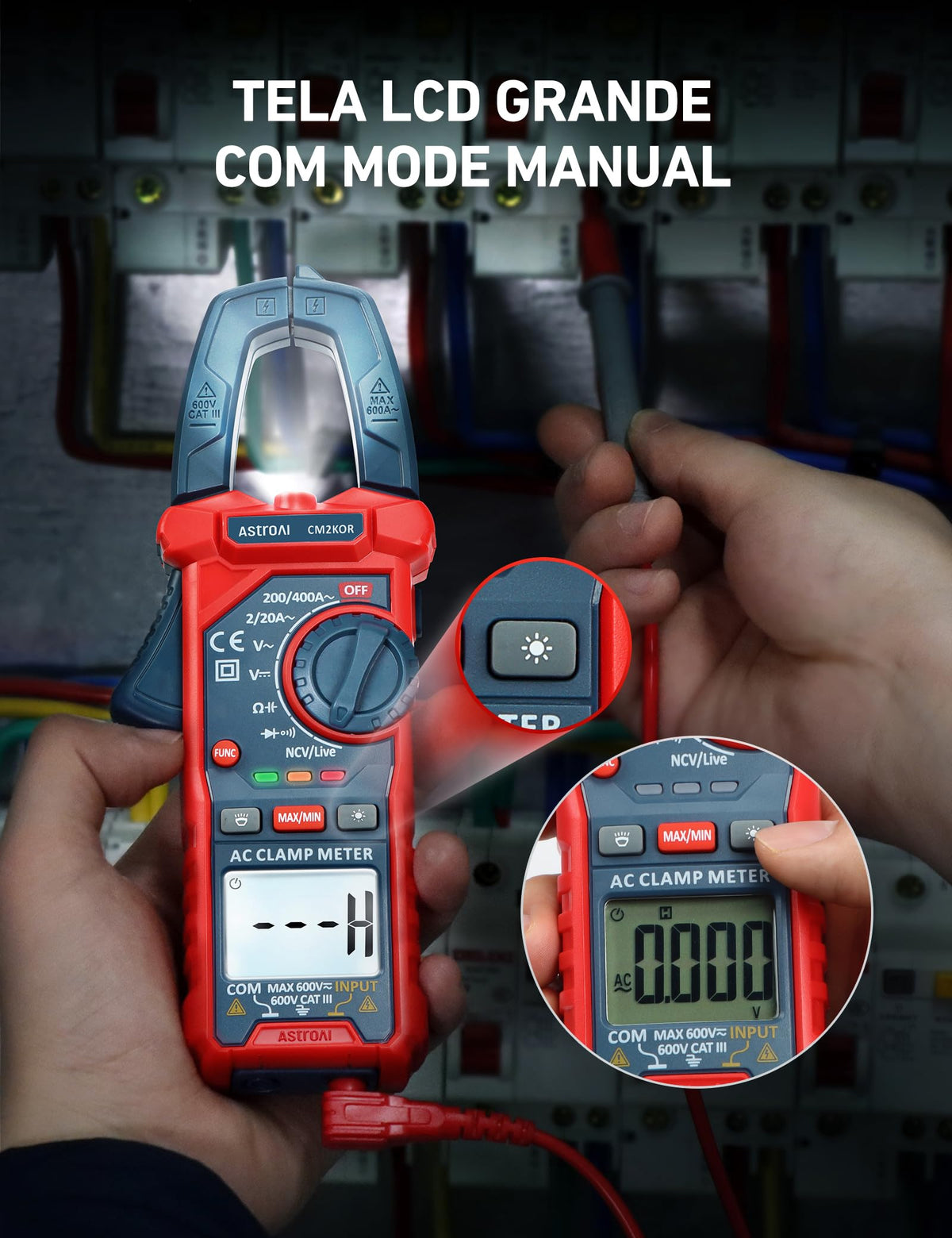 Digital Clamp Meter Multimeter 2000 Counts Auto-ranging D841