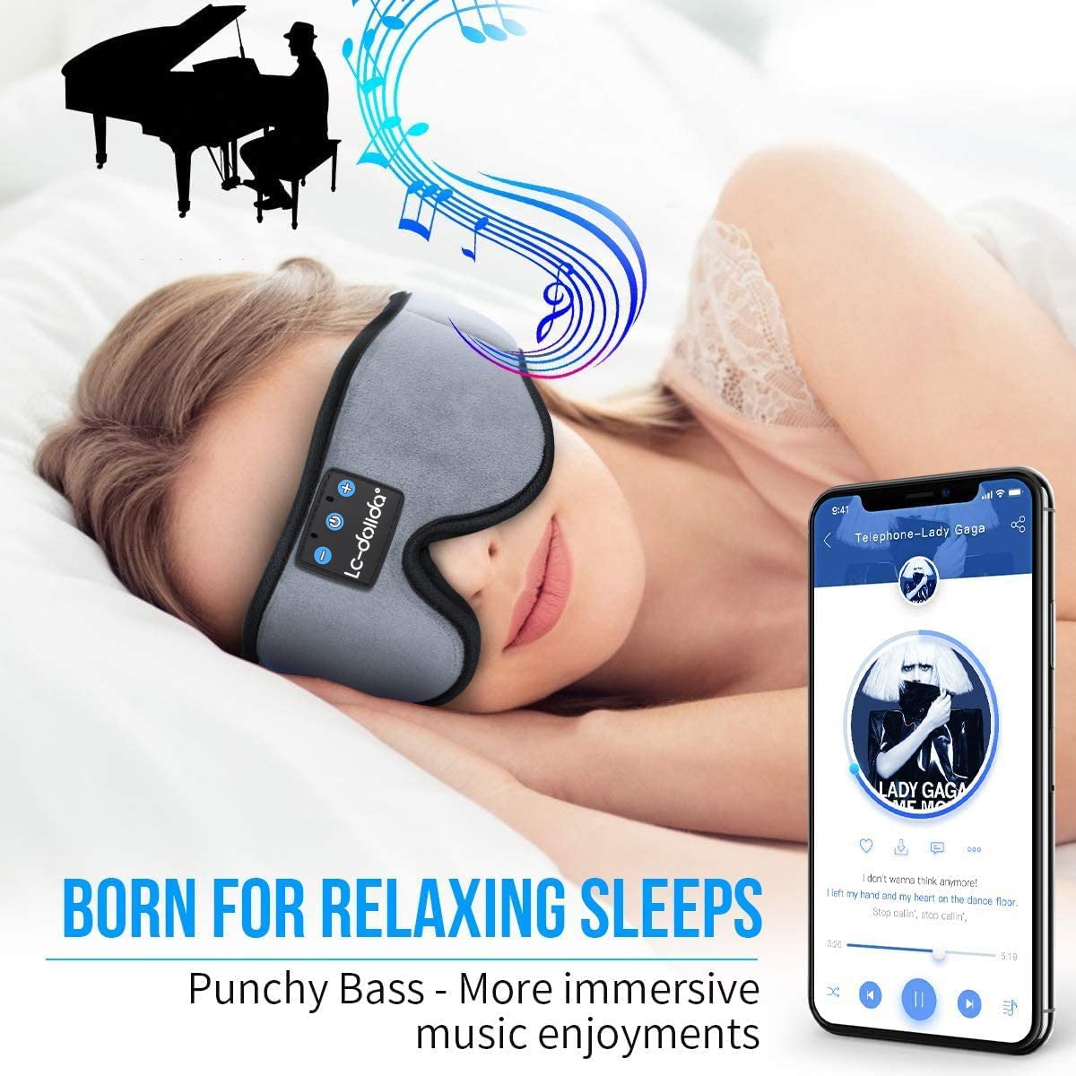 Sleep Mask with Bluetooth Headphones Cotton Y6764