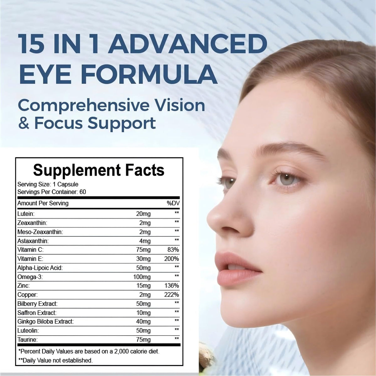 15 in 1 Eye Formula with Lutein 120 Capsules F1750