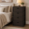 Brown 4 Drawer Plastic Storage Drawers M9647