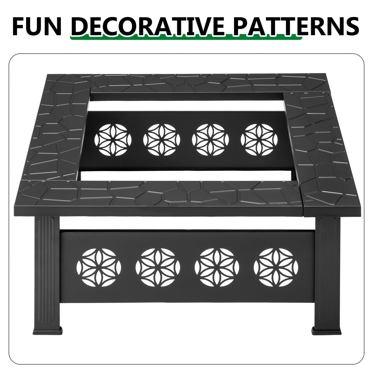 32 Inch Metal Outdoor Fire Pit A59690