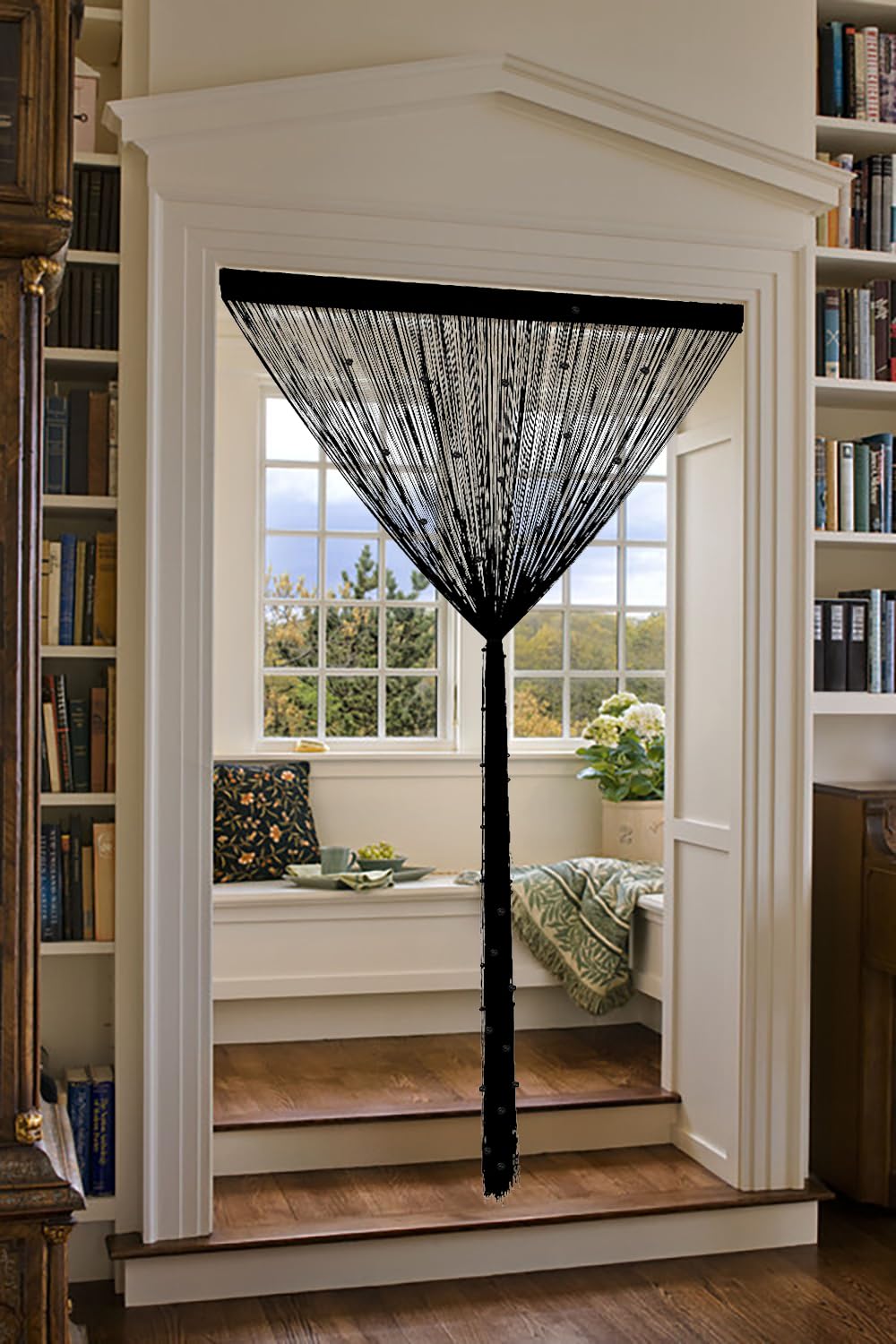 Beaded Curtains 39"x79" Black P884