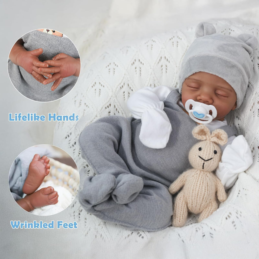 Realistic Reborn Baby Dolls Black 18" African American Boy G564