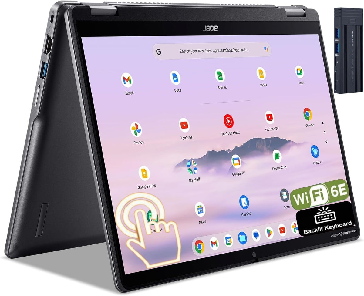 14" 2-in-1 Touchscreen Chromebook, Intel Core i5, 8GB RAM 512GB SSD, Gray P212