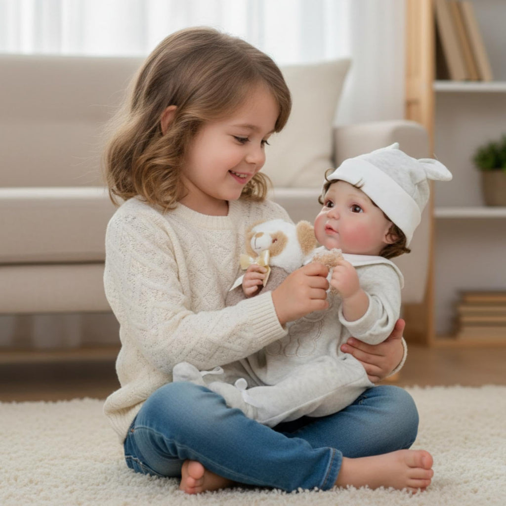 20-Inch Realistic Reborn Baby Doll with Hand-Rooted Hair F377855