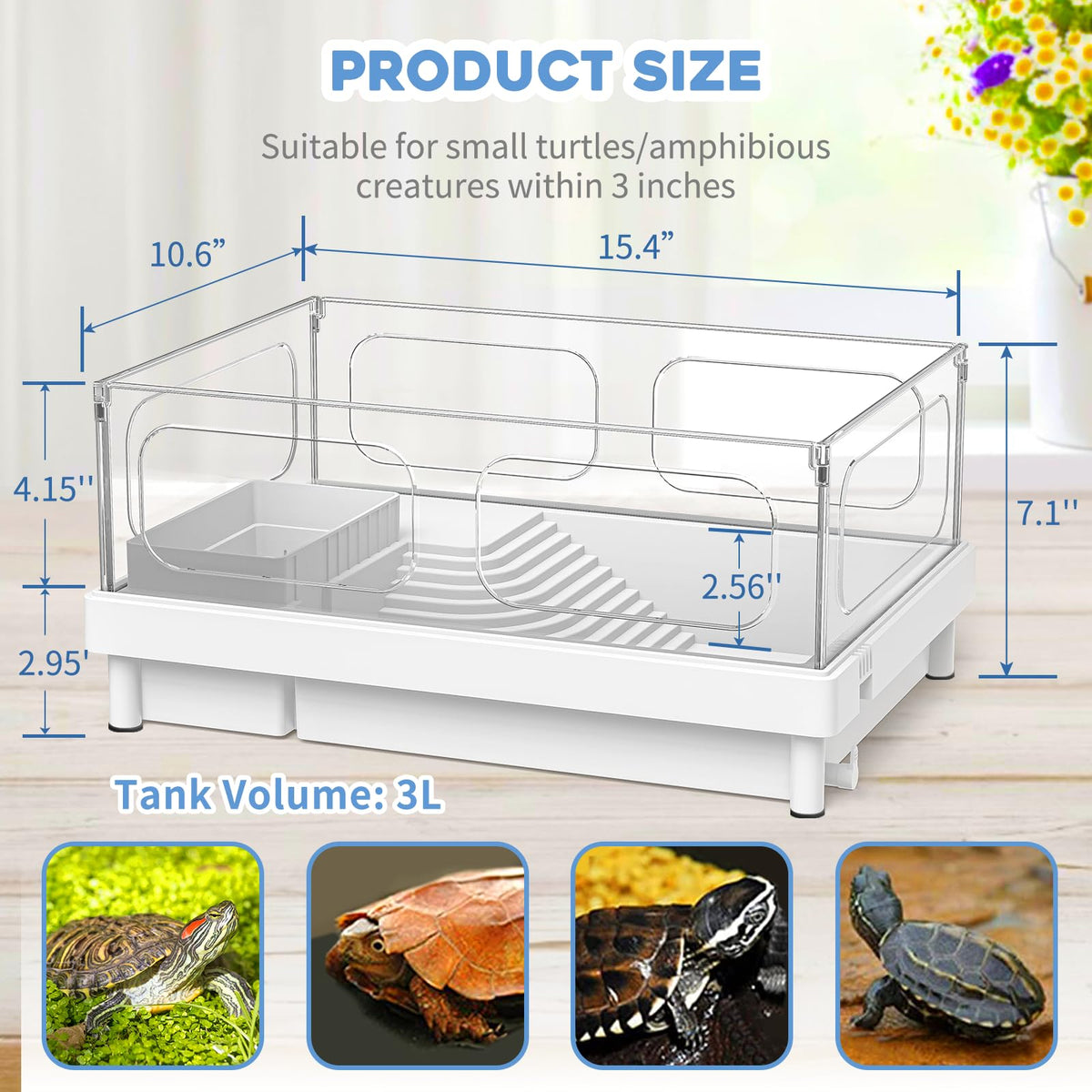 Small Acrylic Turtle Tank Kit with Light Filter O91248