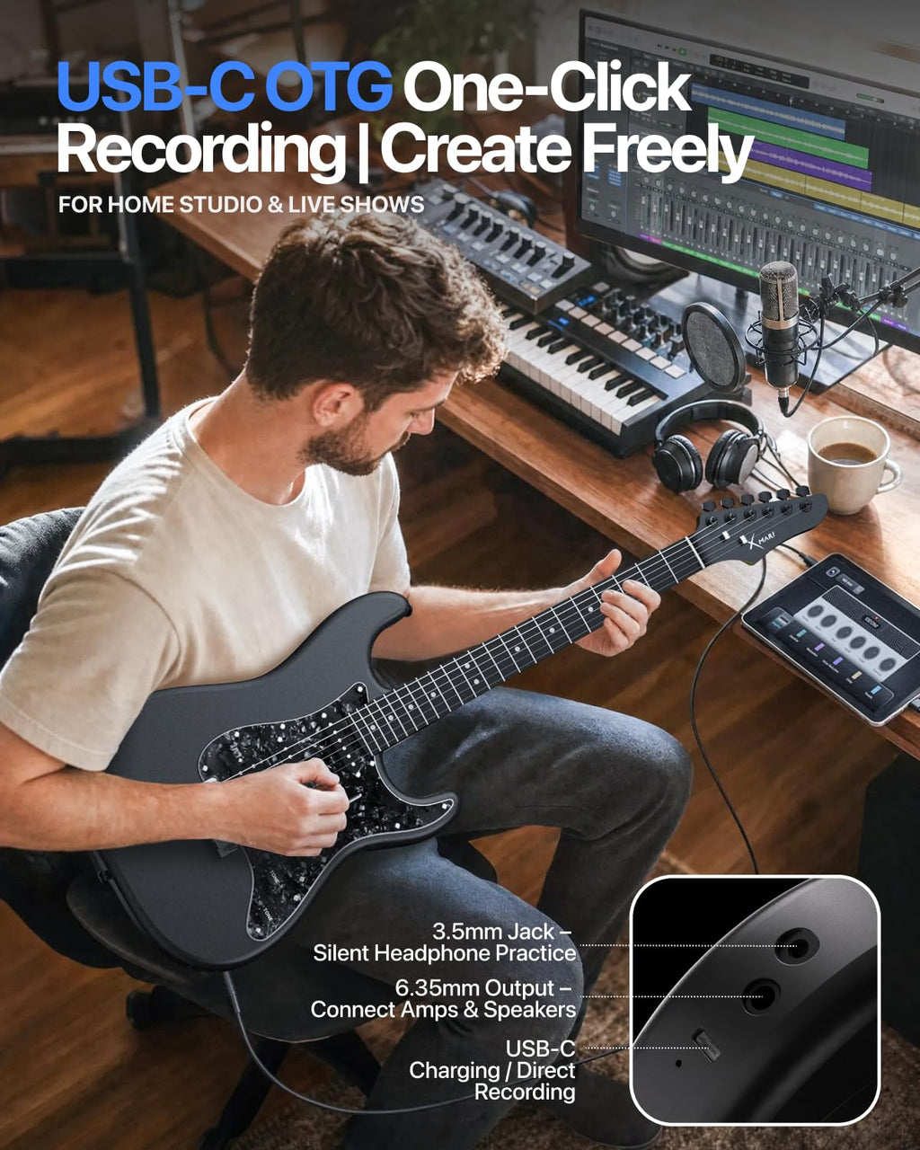 39" Smart Electric Guitar with Built-in 4 Effects I813213