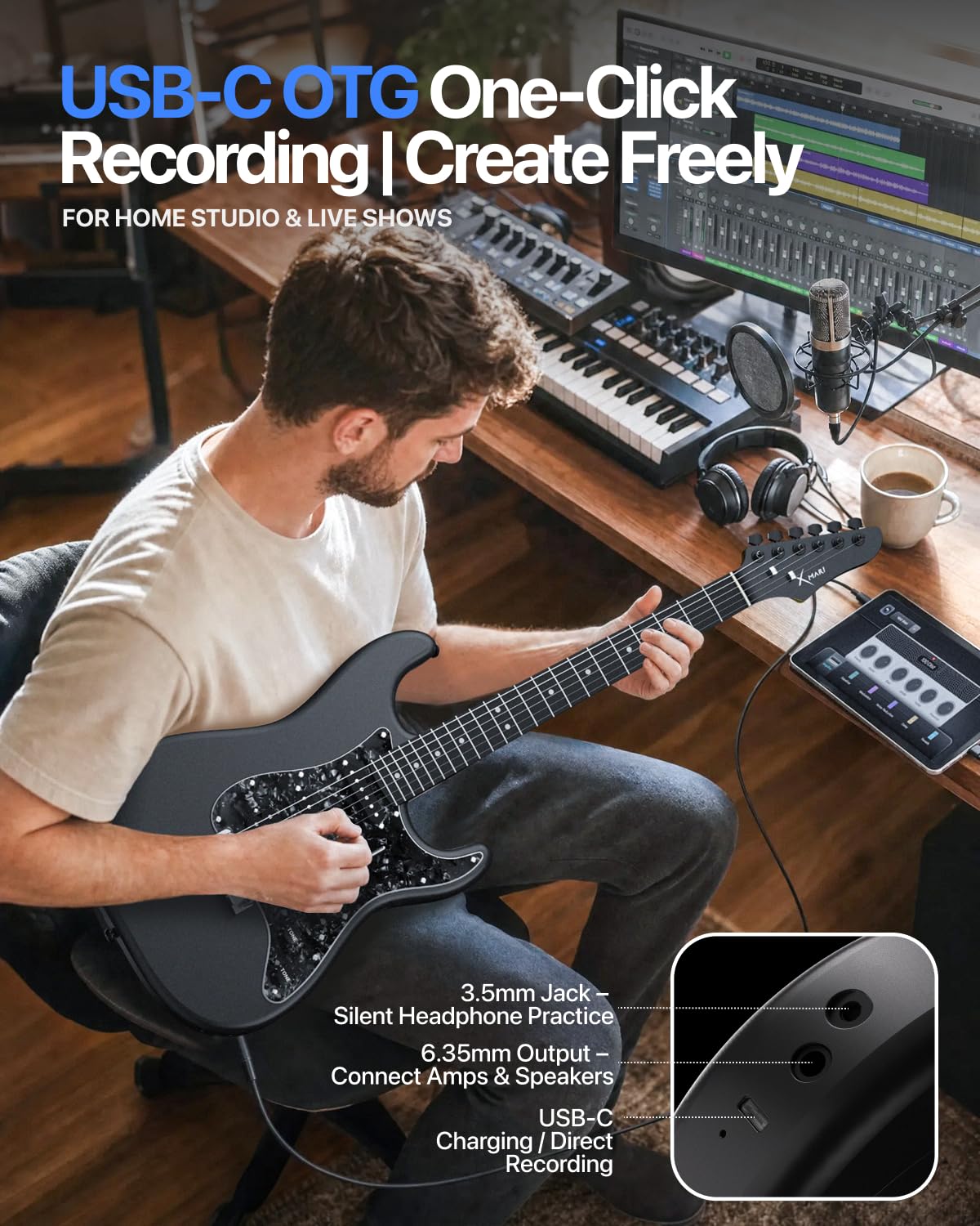 39" Smart Electric Guitar with Built-in 4 Effects I813213