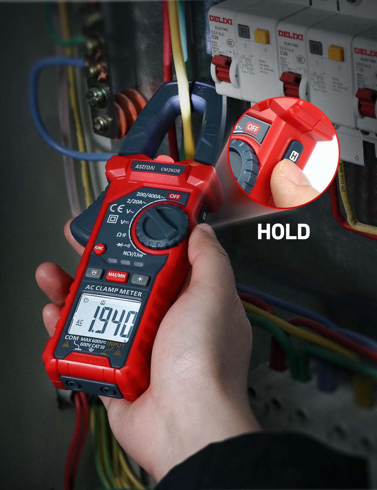 Digital Clamp Meter Multimeter 2000 Counts Auto-ranging D841