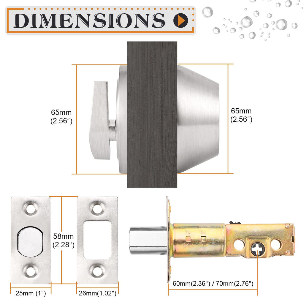4 Pack Brushed Nickel Single Cylinder Deadbolts X38032