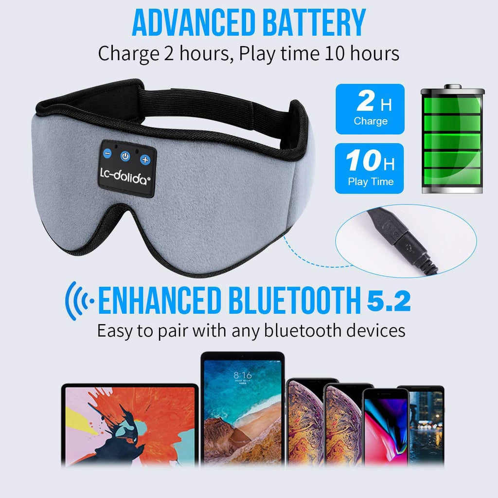 Sleep Mask with Bluetooth Headphones Cotton Y6764