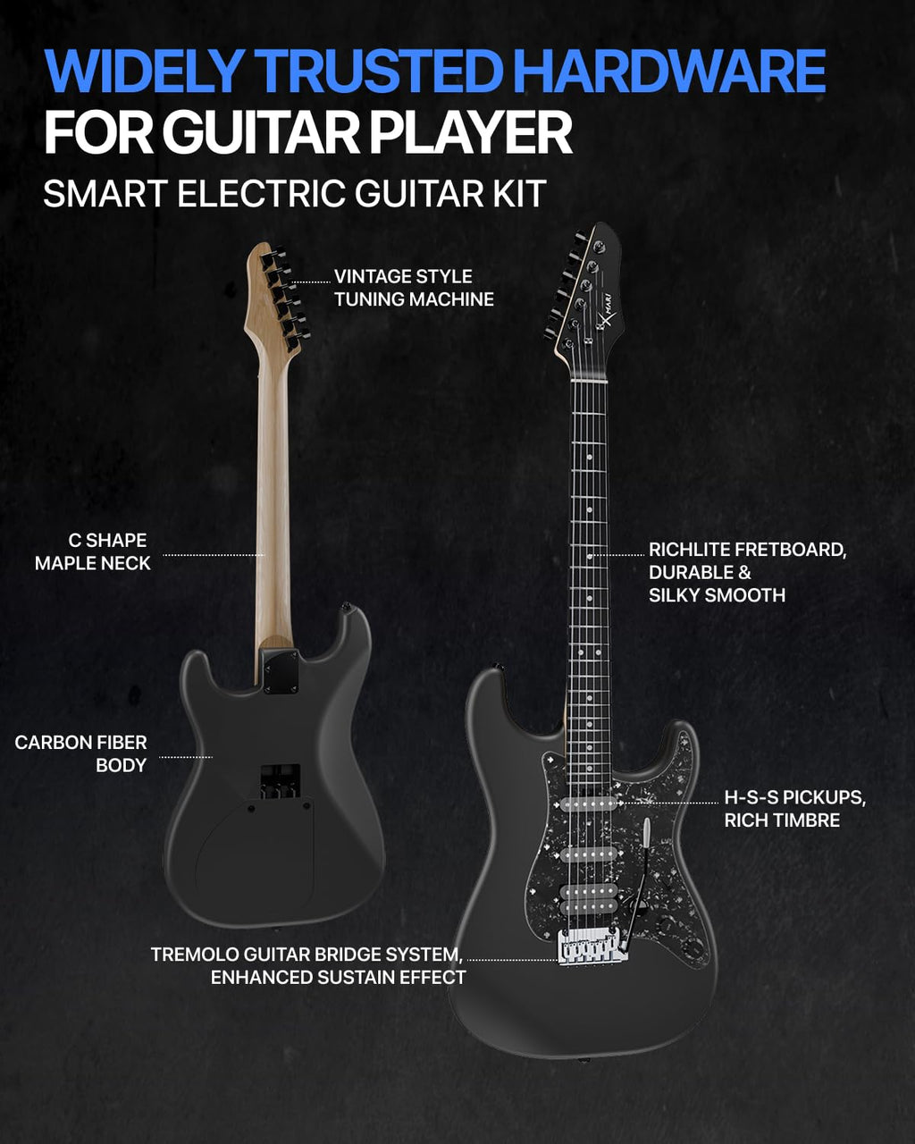 39" Smart Electric Guitar with Built-in 4 Effects I813213