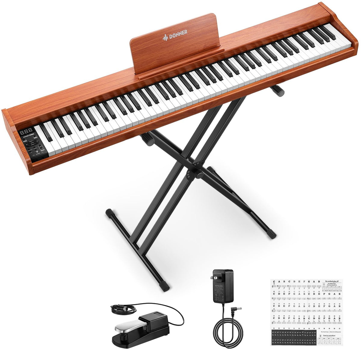 88 Keys Digital Piano with Stand and Sustain Pedal Z5686