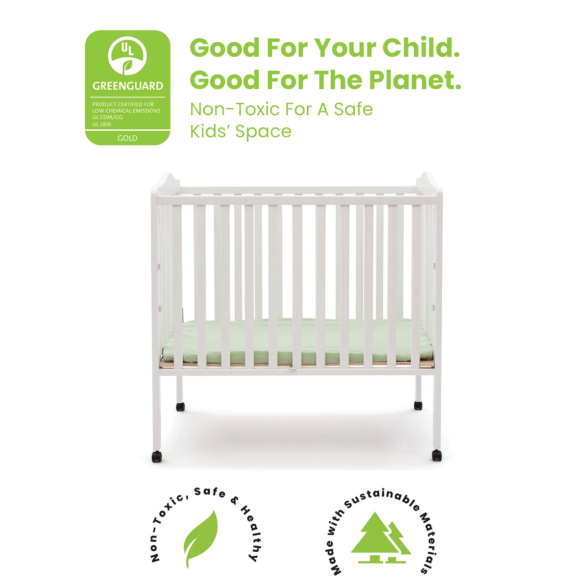 Folding Portable Mini Baby Crib with Mattress K974949