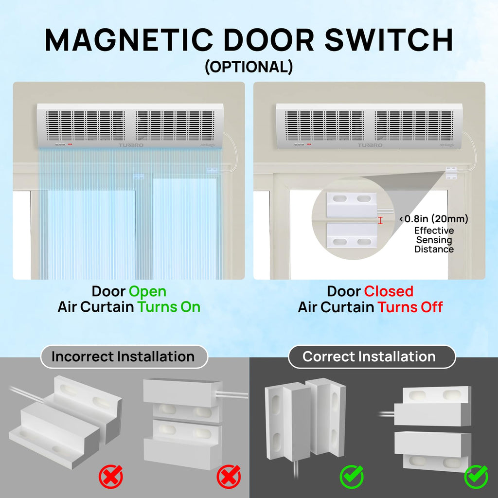 36-Inch Wall-Mounted Air Curtain Fan with Magnetic Switch M435748