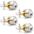 4 Pack Brushed Nickel Single Cylinder Deadbolts X38032