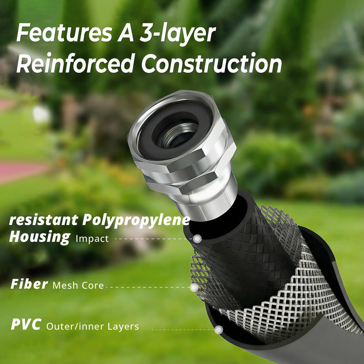 Retractable Garden Hose Reel, 5/8 in x 100ft, Auto Rewind E925
